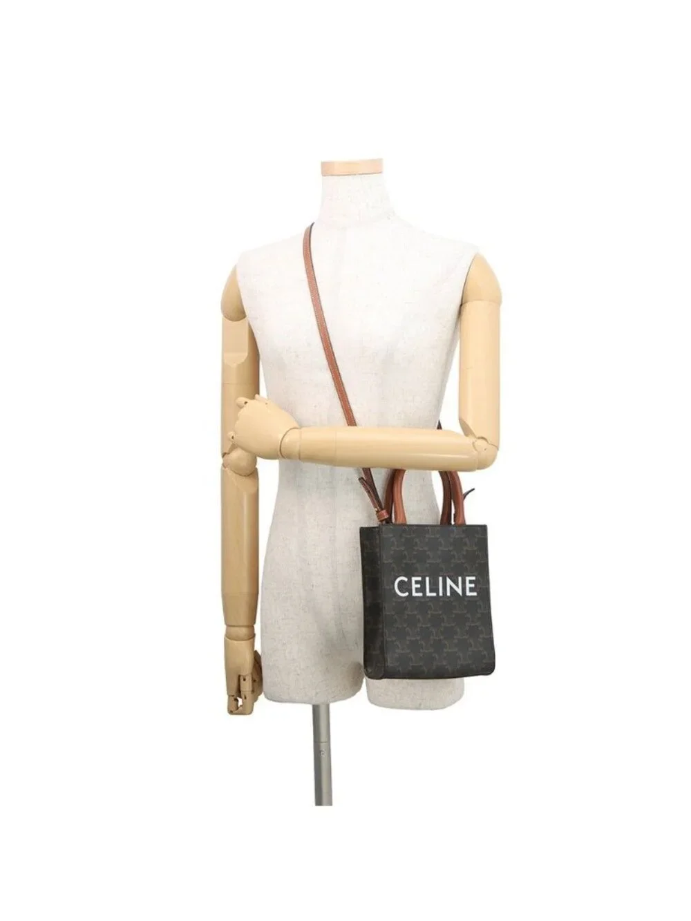 Celine Handbag Triomphe Mini Vertical Cover Leather Bag Brown - Picture 5 of 10